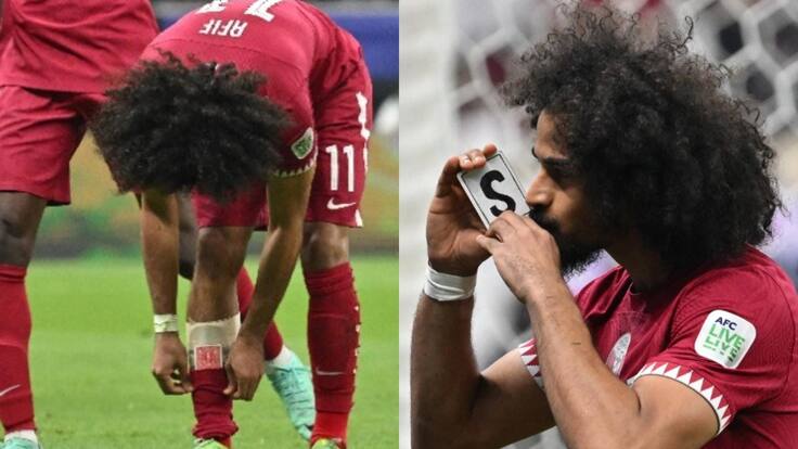 Figura de Qatar anota y lo celebra con un truco de magia, pero la transmisión le jugó una mala pasada