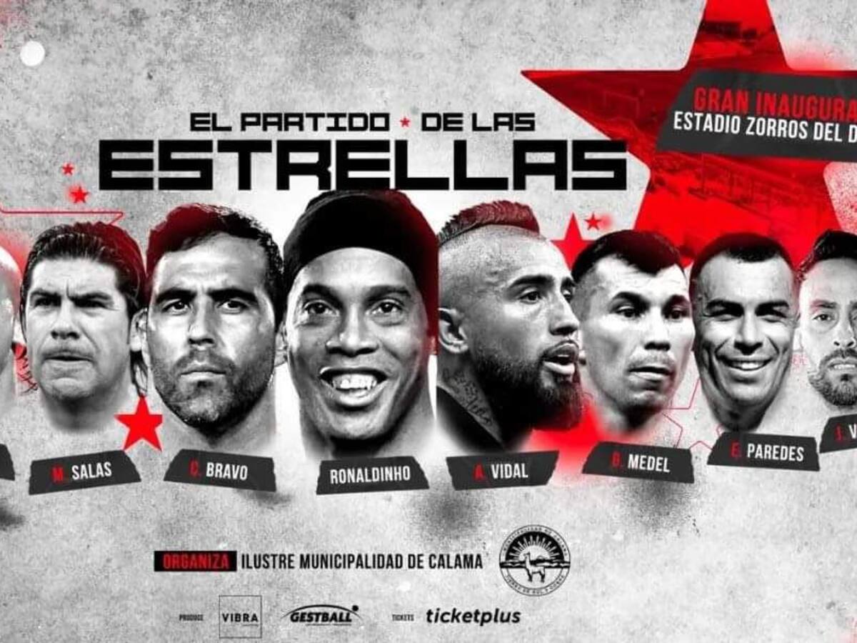 Ronaldinho, Arturo Vidal, Marcelo Salas y otras estrellas jugarán en la inauguración del estadio Zorros del Desierto de Calama
