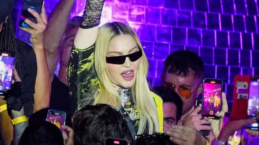 NEW YORK, NEW YORK - AUGUST 10: Madonna is seen at DiscOasis event on August 10, 2022 in New York City. (Photo by Gotham/GC Images)