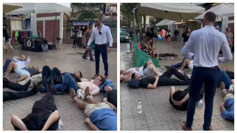 Clases para ser un “hombre de alto valor”: sujetos se acuestan en la calle para ser un “macho alfa” en Providencia