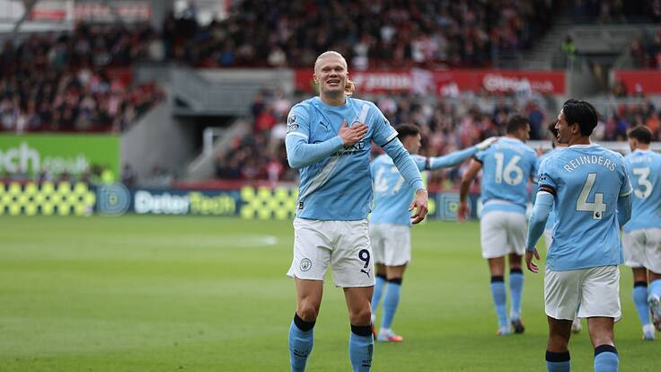 Manchester City le ganó con lo justo al Brentford y sigue luchando en los puestos de avanzada en la Premier League