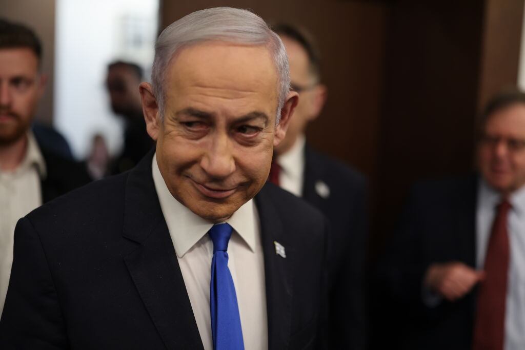 El primer ministro de Israel, el ultraderechista Benjamin Netanyahu, recibe a una delegación de Alemania en Jerusalén.