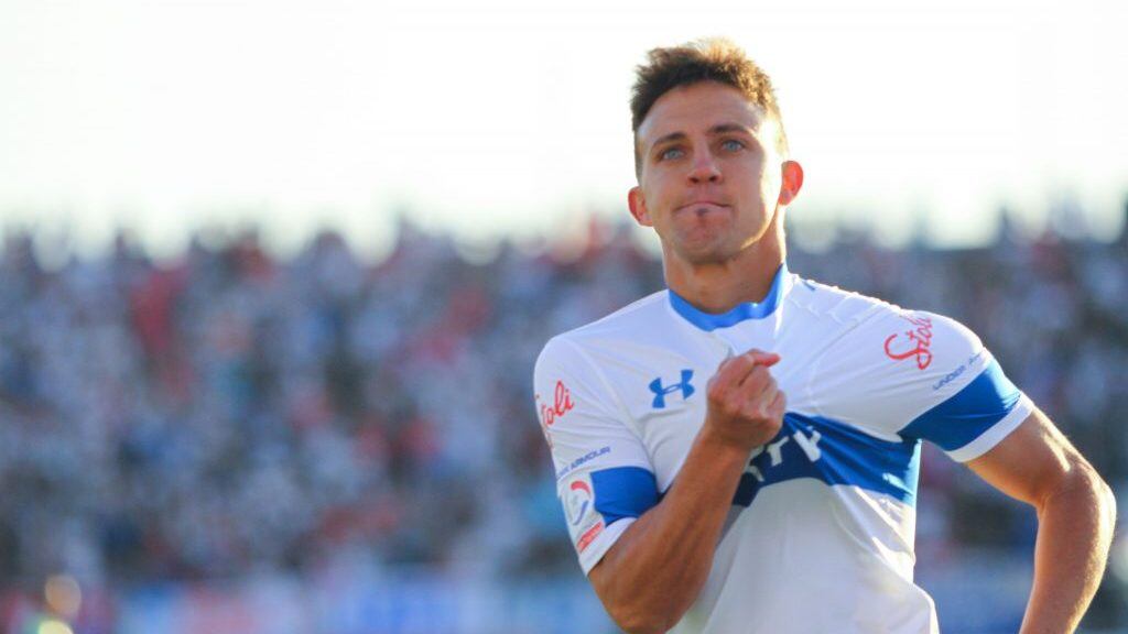06 DE OCTUBRE DE 2019/SANTIAGODiego Buonanotte en festejo de su gol, durante el partido entre Universidad Católica vs Cobresal , fecha Nº 9 - segunda rueda del Campeonato Nacional AFP PlanVital 2019, jugado en el Estadio San Carlos de Apoquindo.
FOTO: JORGE DIAZ/AGENCIAUNO