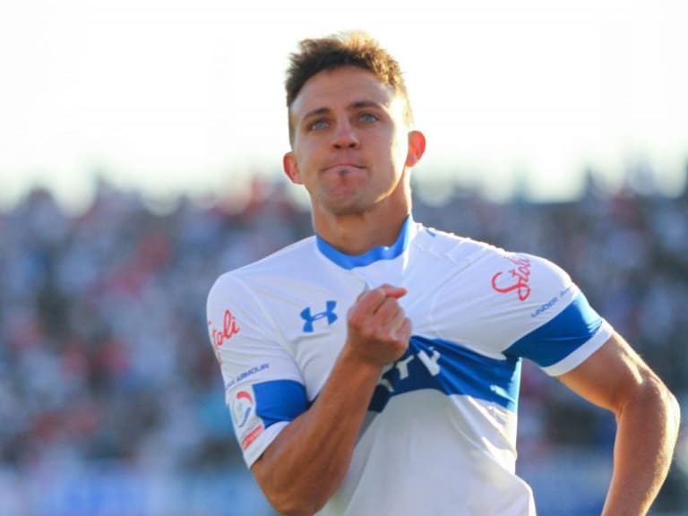 06 DE OCTUBRE DE 2019/SANTIAGODiego Buonanotte en festejo de su gol, durante el partido entre Universidad Católica vs Cobresal , fecha Nº 9 - segunda rueda del Campeonato Nacional AFP PlanVital 2019, jugado en el Estadio San Carlos de Apoquindo.
FOTO: JORGE DIAZ/AGENCIAUNO