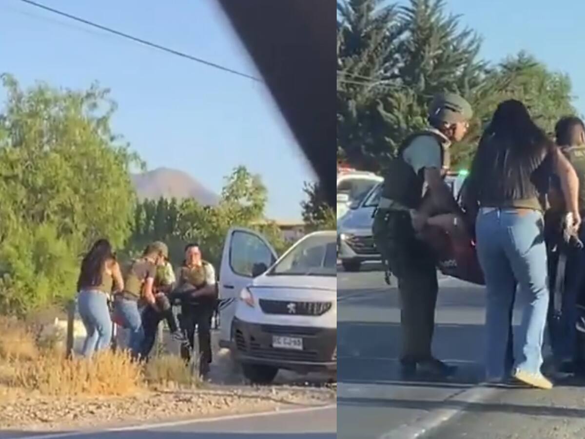 Violento robo a banco en Putaendo: video capta momento en que carabinero baleado es trasladado de emergencia por sus compañeros