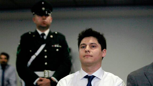 Chilean Nicolas Zepeda, suspect of the disappearance and possible murder of a Japanese student in December 2016 in the French city of Besancon, is pictured during the extradition hearing at court in Santiago, on March 5, 2020. - Narumi Kurosaki, 21, went missing in December 2016 from her university residence in Besancon, after having dinner with her Chilean ex, Nicolas Zepeda. Despite extensive searches, her body was never found. Zepeda, who is the sole suspect, returned to Chile shortly after she went missing, before investigators could issue an arrest warrant. He denies any involvement in her disappearance. (Photo by Claudio REYES / AFP) (Photo by CLAUDIO REYES/AFP via Getty Images)