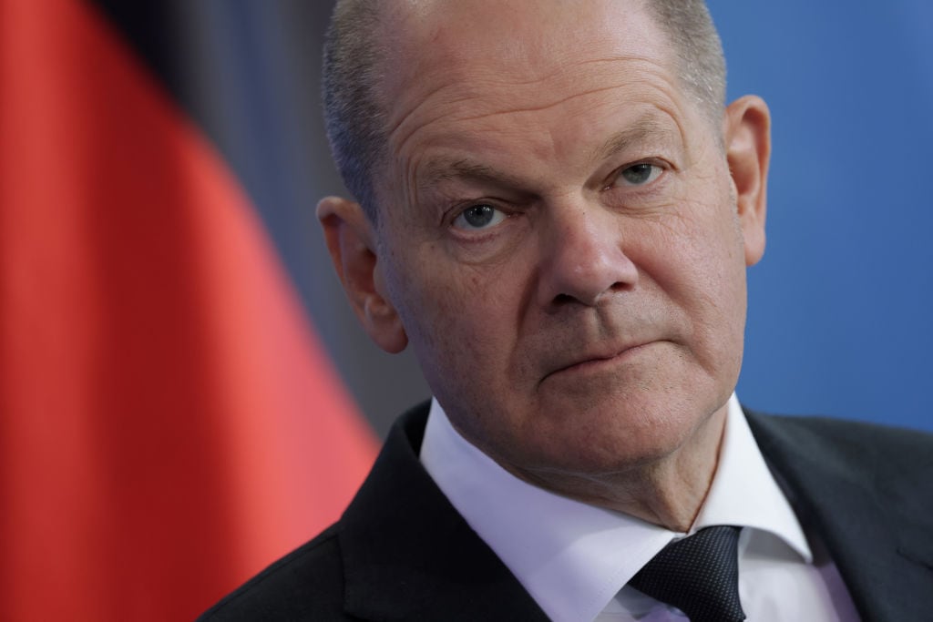 El canciller de Alemania, Olaf Scholz, ante la prensa en Berlín
