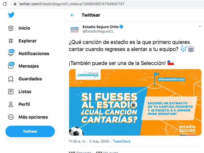 Mensaje de Estadio Seguro
