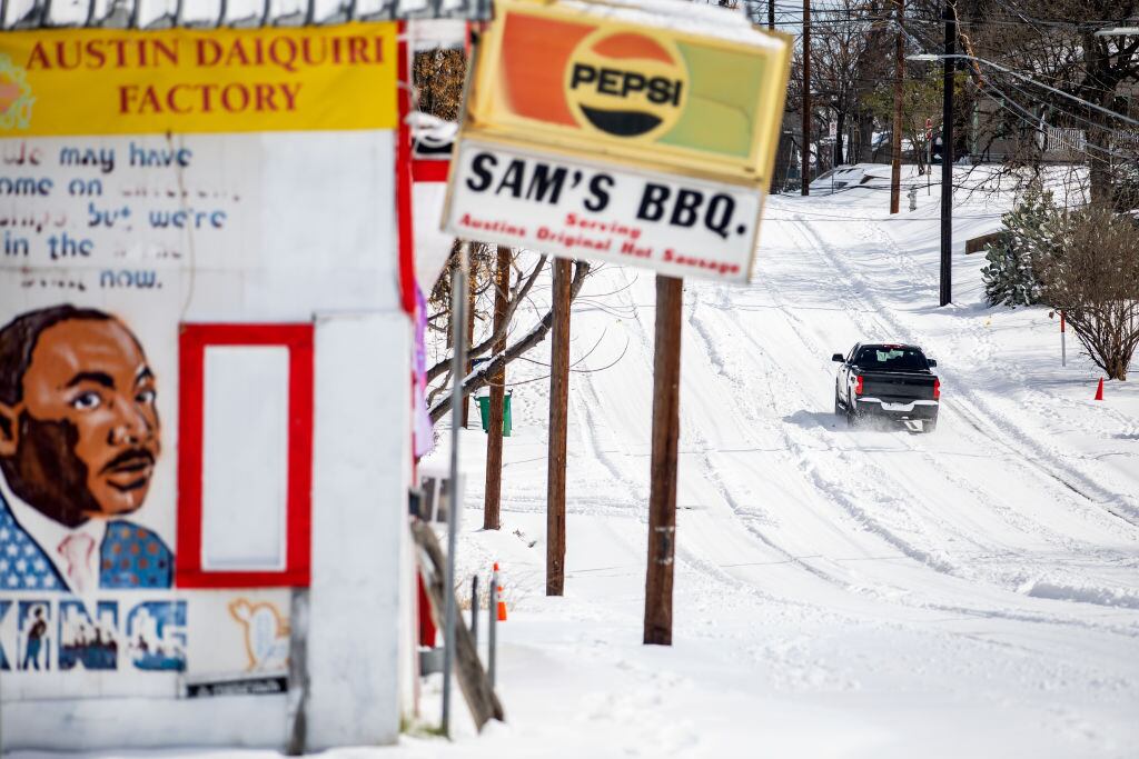 La nieve cubre el estado de Texas en EEUU