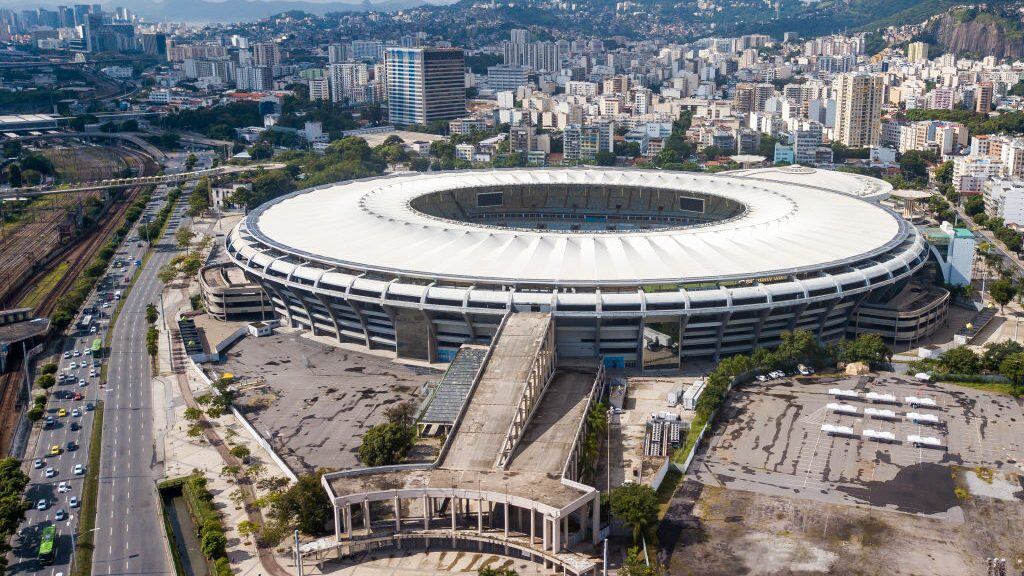 RIO DE JANEIRO, BRAZIL - JUNE 01: An aerial view of the Maracana Stadium on June 01, 2021 in Rio de Janeiro, Brazil. CONMEBOL announced on Monday May 31 that Brazil will host the next Copa America, initially scheduled to be played in Colombia and Argentina. Due to an ongoing social crisis, Colombia was removed as co-host earlier this month and Argentina was pulled out at the last minute as the country faces a surge in COVID-19 cases. (Photo by Buda Mendes/Getty Images)