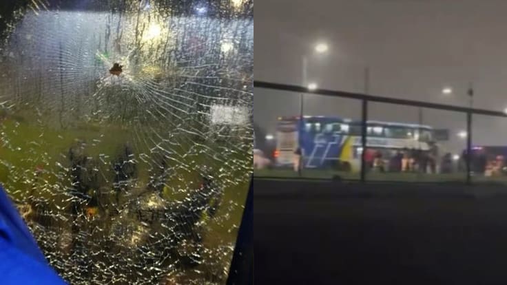 Buses con hinchas son emboscados y baleados tras partido de la Copa Sudamericana: hay un herido