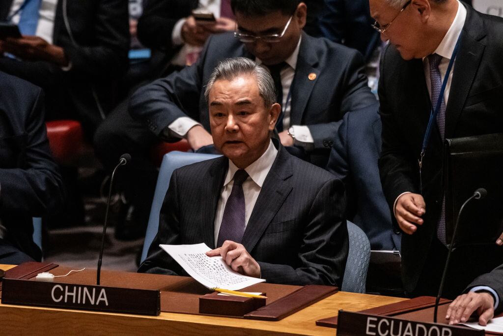 El ministro de relaciones exteriores de China, Wang Yi, en el Consejo de Seguridad de la ONU en la ciudad de Nueva York