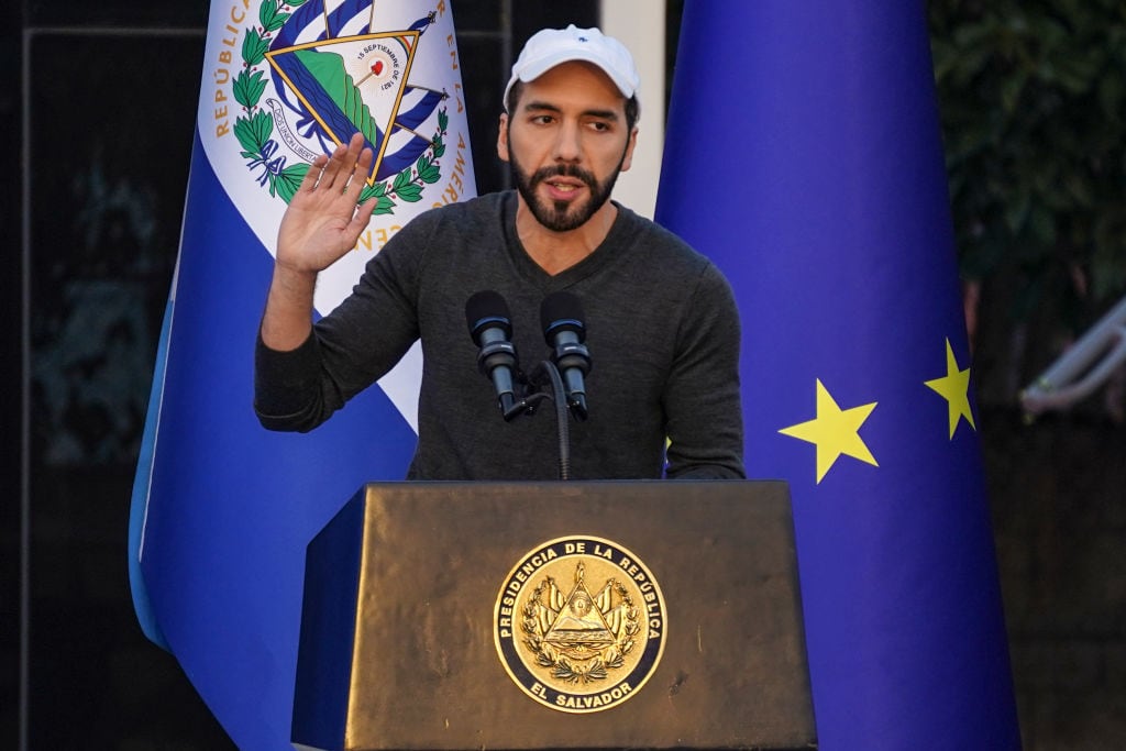 El presidente de El Salvador, Nayib Bukele, en un acto oficial