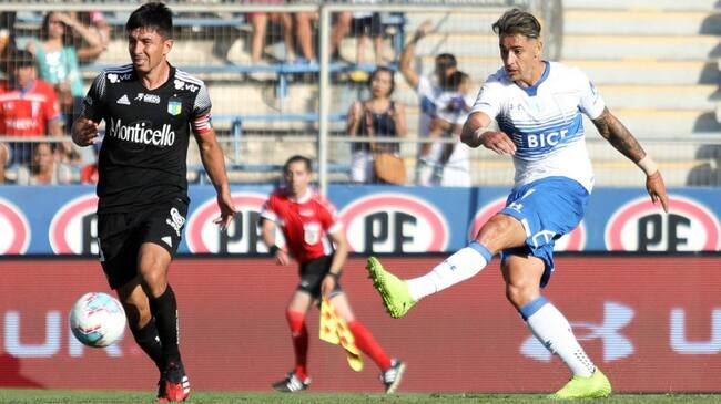 2 de Febrero del 2020, Santiago.Bruno Zampedri (D) remata ,durante el partido valido por la segunda fecha del Campeonato Nacional AFP PlanVital 2020, entre Universidad Catolica vs O'Higgins, disputado en el Estadio San Carlos de Apoquindo.
FOTO: AGENCIAUNO