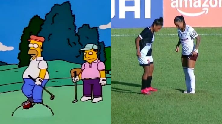 Como si fueran Los Simpsons: cancha se “infló” en pleno partido en Brasil