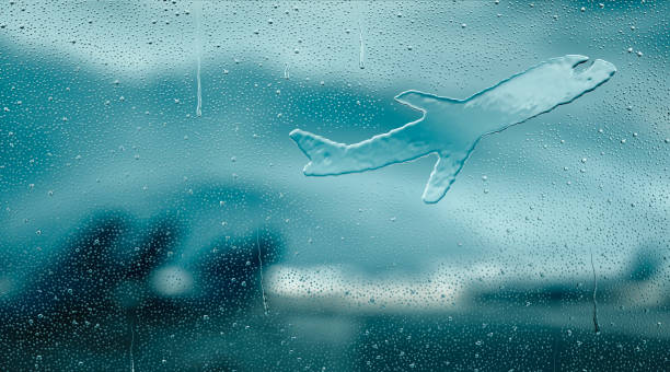Water drop forming a airplane - 3D Rendering