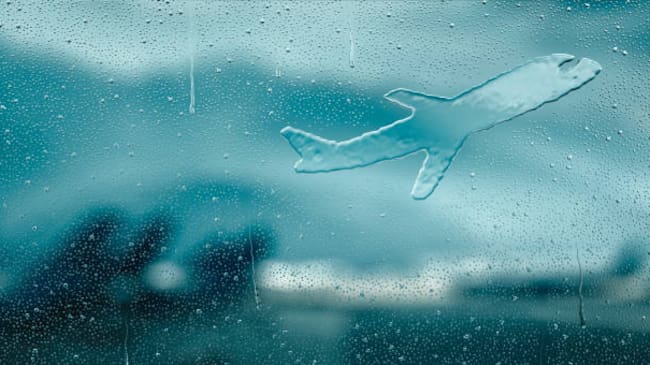 Water drop forming a airplane - 3D Rendering