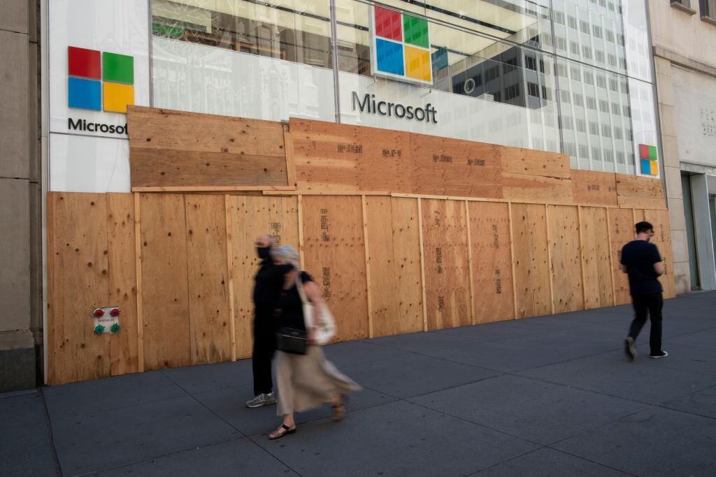 Tienda de Microsoft cerrada en Nueva York