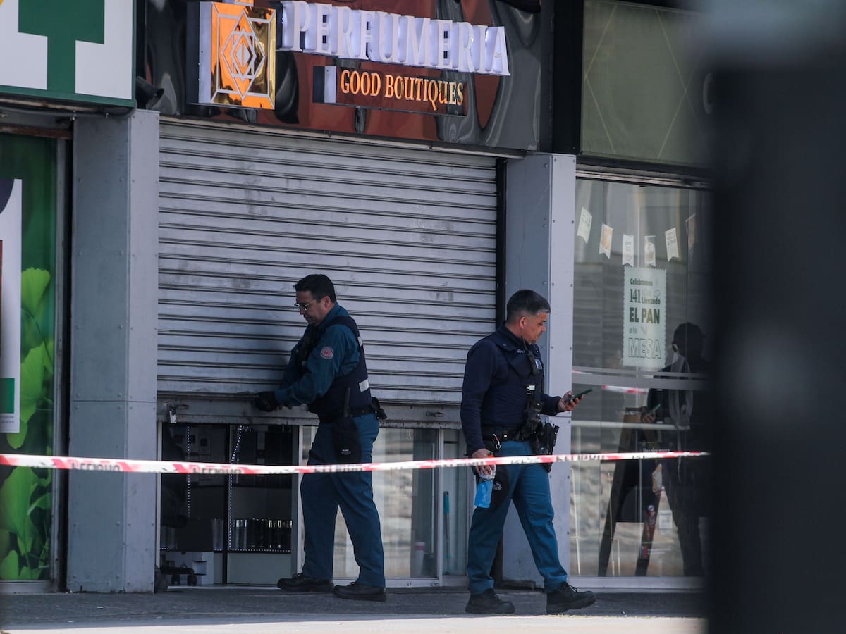 Con disparos y golpeando a un guardia: sujetos roban perfumería en Metro Vespucio Norte en Recoleta