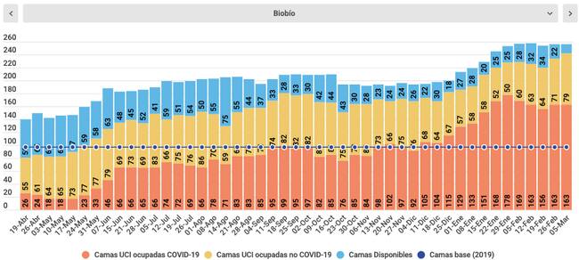 Camas UCI Biobío /Fuente: Minsal