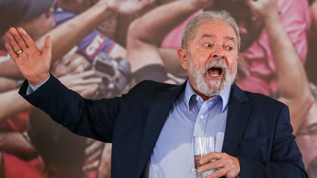 SAO BERNARDO DO CAMPO, BRAZIL - MARCH 10: Luiz Inacio Lula da Silva, Brazil's former president, speaks during a press conference after convictions against him were annulled at the Sindicato dos Metalurgicos do ABC on March 10, 2021 in Sao Bernardo do Campo, Brazil. Minister Edson Fachin, of the Federal Supreme Court, annulled on Monday the criminal convictions against former leftist President Luiz Inacio Lula da Silva on the grounds that the city of Curitiba court did not have the authority to try him for corruption charges and he must be retried in federal courts in the capital, Brasilia. The decision means Lula regains his political rights and would be eligible to run for office in 2022. (Photo by Alexandre Schneider/Getty Images)