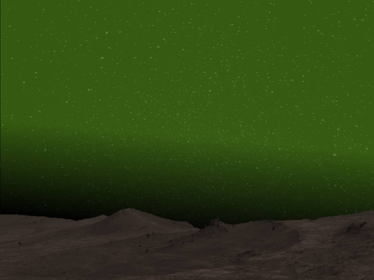 El cielo de Marte se tornó verde en un maravilloso espectáculo