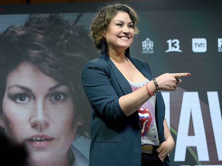 Javiera Contador en la conferencia de prensa de Viña 2020