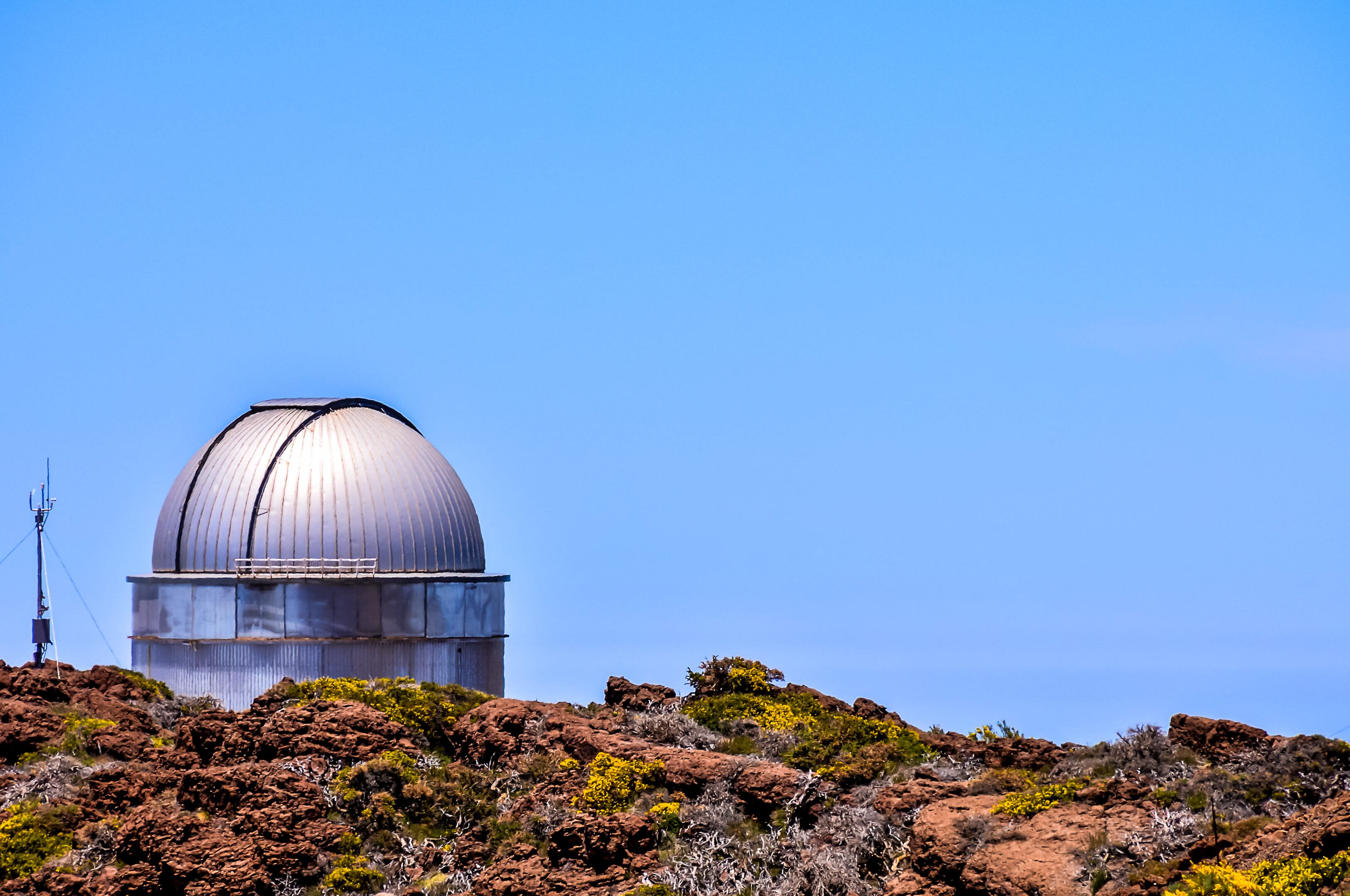 Photo Picture of a Modern Scientific Astronomical Observatory Telescope.