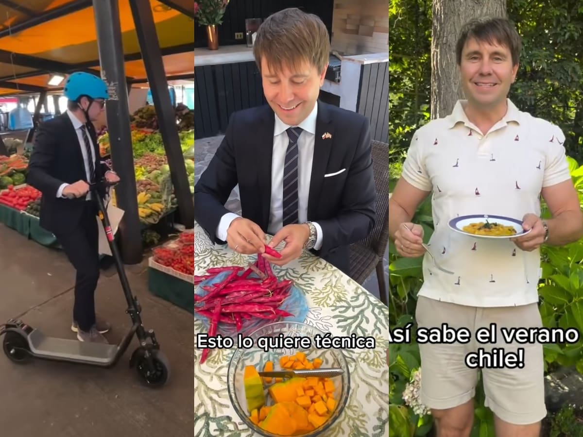 Embajador de Noruega en Chile se luce cocinando porotos granados: fue a la feria en scooter