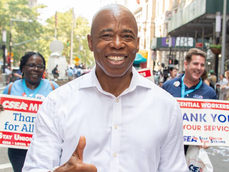 NEW YORK, NEW YORK - JULY 07: New York City Democratic mayoral nominee Eric Adams attends the "Hometown Heroes" Ticker Tape Parade on July 07, 2021 in New York, New York. Healthcare Workers, first responders and essential workers are honored in Manhattan's Canyon of Heroes for their service during the Covid-19 pandemic. (Photo by Noam Galai/Getty Images)