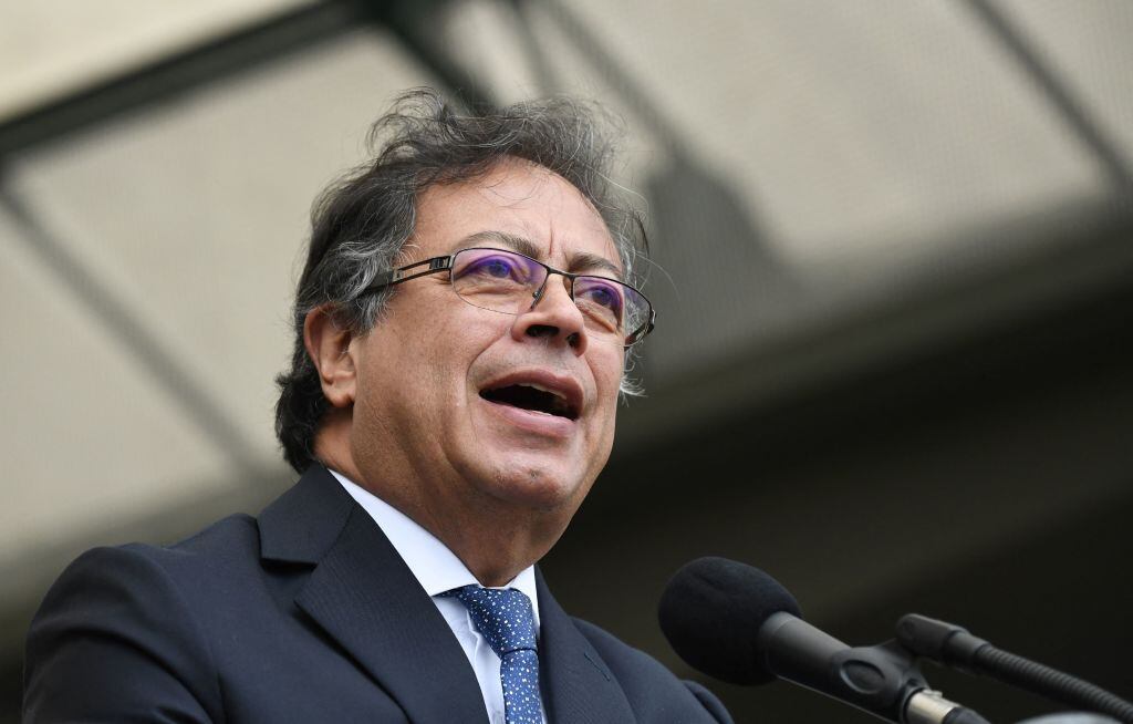 El presidente de Colombia, Gustavo Petro, en un discurso en un acto oficial