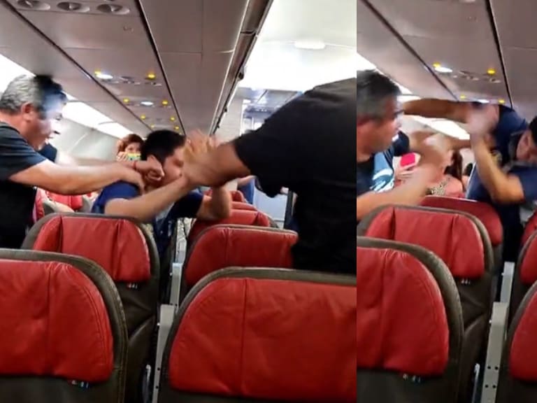 Registran violenta pelea entre pasajeros y personal de la DGAC dentro de un avión en Antofagasta