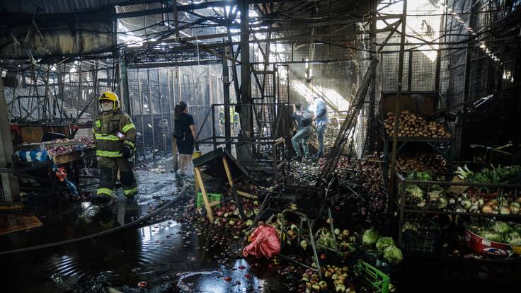 Vendedores de la Vega Central denuncian trabajar sin medidas de seguridad suficientes tras incendio que dañó 70 locales