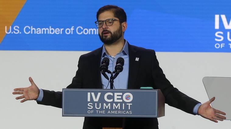 08 de Junio de 2022/LOS ANGELESEl Presidente de la Repblica,Gabriel Boric Font, expone en IV CEO Summit of the Amricas en la ciudad de Los Angeles California, Estados Unidos.
FOTO: CRISTOBAL ESCOBAR/AGENCIAUNO