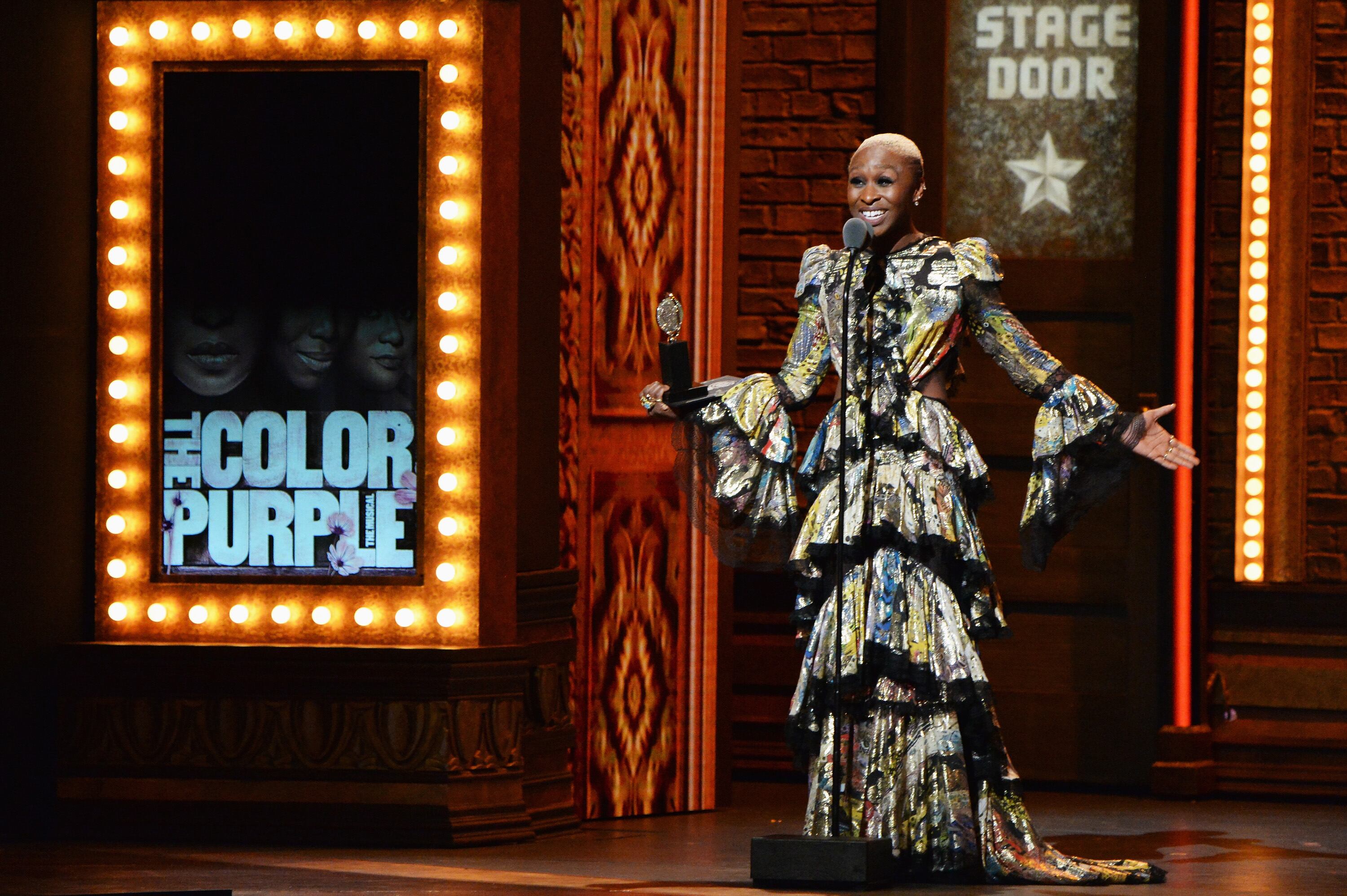 Cynthia Erivo acepta el Tony a Mejor Actriz en un Musical por "The Color Purple" / Getty Images
