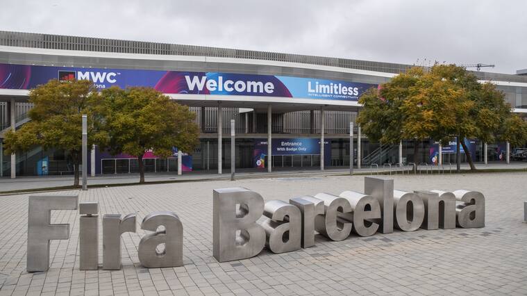 BARCELONA, SPAIN - FEBRUARY 12: Outside the pavilion of the cancelled Mobile World Congress event, on the same day that the GSMA, the association organizing the MWC, has reported that it is holding the congress and reiterates that they are "monitoring" the impact of the coronavirus, at the Fira de Barcelona on February 12, 2020 in Barcelona, Spain, (Photo by Marc González/Europa Press via Getty Images)