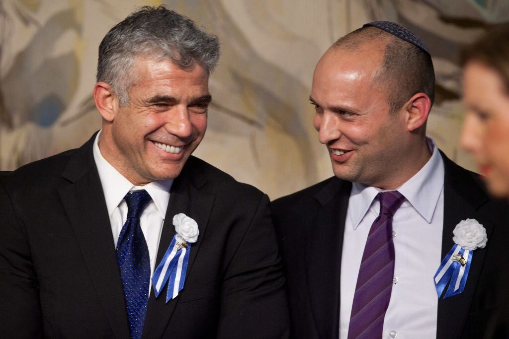 Yair Lapid y Naftali Bennett en Jerusalén