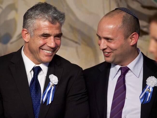 Yair Lapid y Naftali Bennett en Jerusalén