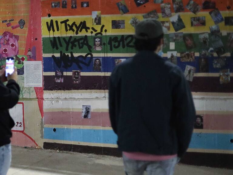 21 de Marzo del 2022/SANTIAGOUn polémico mural de contenido sexual, fue pintado en el parque San Borja de la comuna de Santiago.
FOTO: SEBASTIAN BELTRAN GAETE/AGENCIAUNO