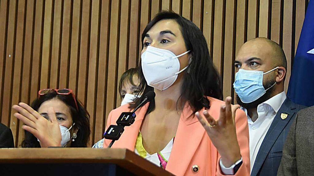 15 MARZO 2022 / TEMUCOMinistra del Interior, Izkia Siches realiza conferencia de prensa por los hechos ocurridos ataque perpetrado por desconocidos en el paso Quecherehuas, comuna de Ercilla en la intendencia de Temuco.
FOTO:HECTOR ANDRADE /AGENCIAUNO