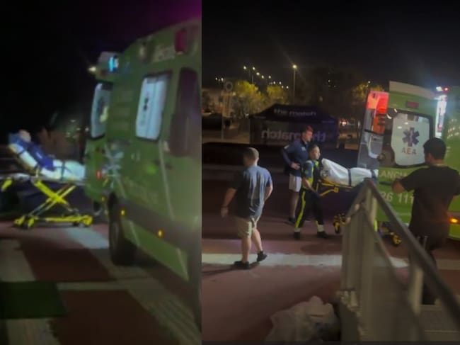 El momento en que Dusan Lajovic es retirado en camilla tras el accidente.