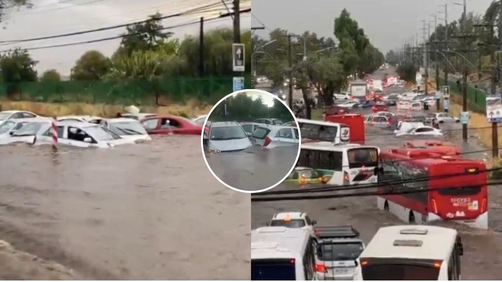 Lluvia y granizos provocan inundaciones en comuna de Maipú: hay varias casas y calles afectadas