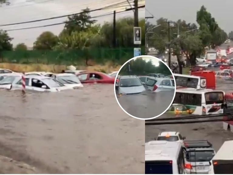 Lluvia intensas y granizos provocan desborde del canal Santa Marta en la comuna de Maipú