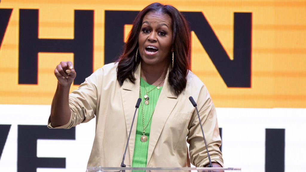 Los Angeles, CA - June 13:Michelle Obama is the keynote speaker at the Culture of Democracy Summit at the Bank of California Stadium Monday, June 13, 2022. (Photo by David Crane/MediaNews Group/Los Angeles Daily News via Getty Images)