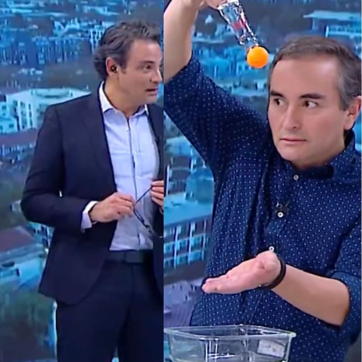 El divertido chascarro que sufrió presentador en Mega: experimento en vivo terminó mal