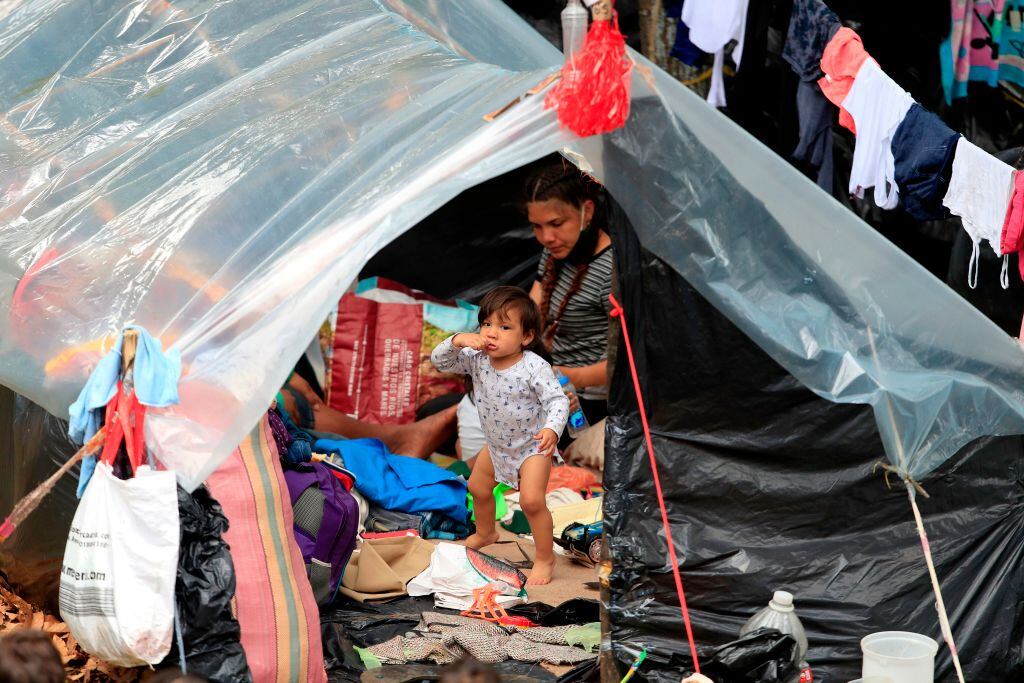 Un campamento de inmigrantes en Bogotá