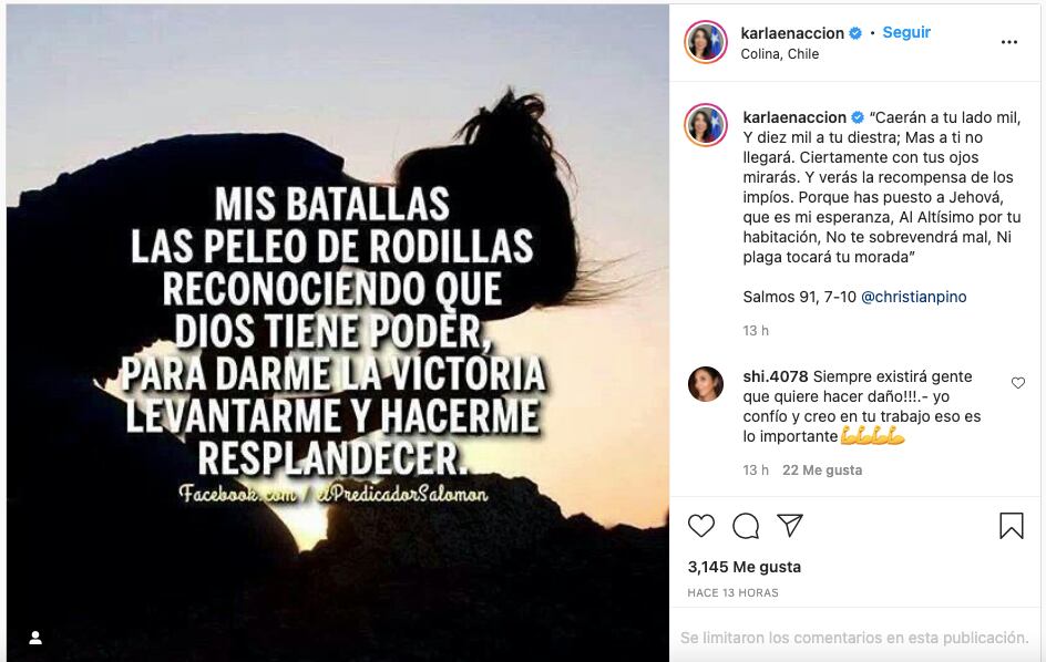 Instagram de Karla Rubilar
