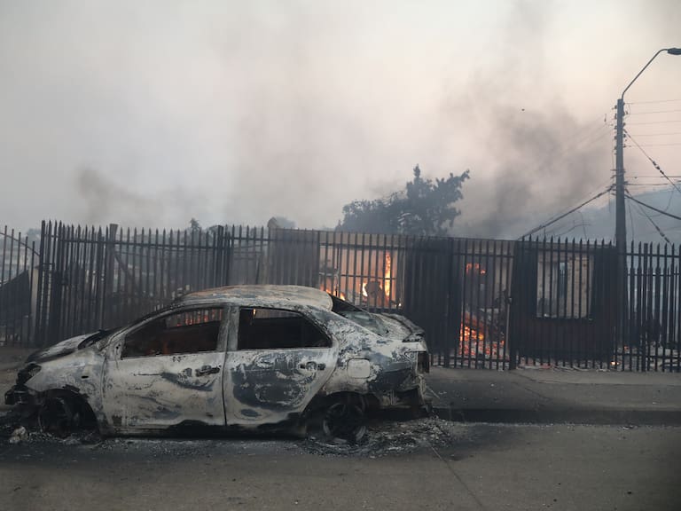 Un incendio forestal devastó la localidad de Lirquen, comuna de Penco, en la región del Bio Bio.FOTO: LUCAS AGUAYO/AGENCIAUNO