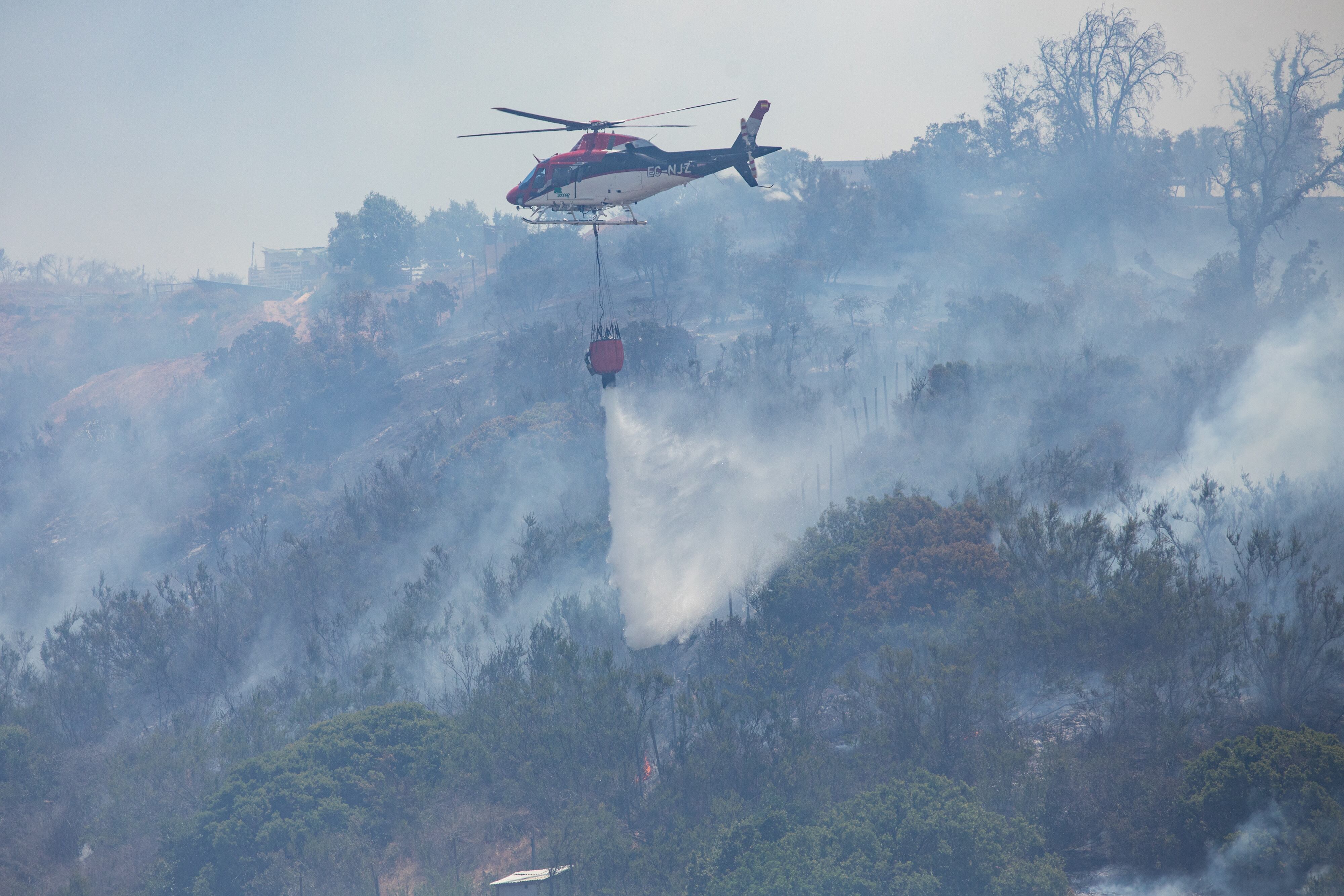 Agencia Uno | Incendio forestal que ha afectado Limache, Villa Alemana y sectores aledaños