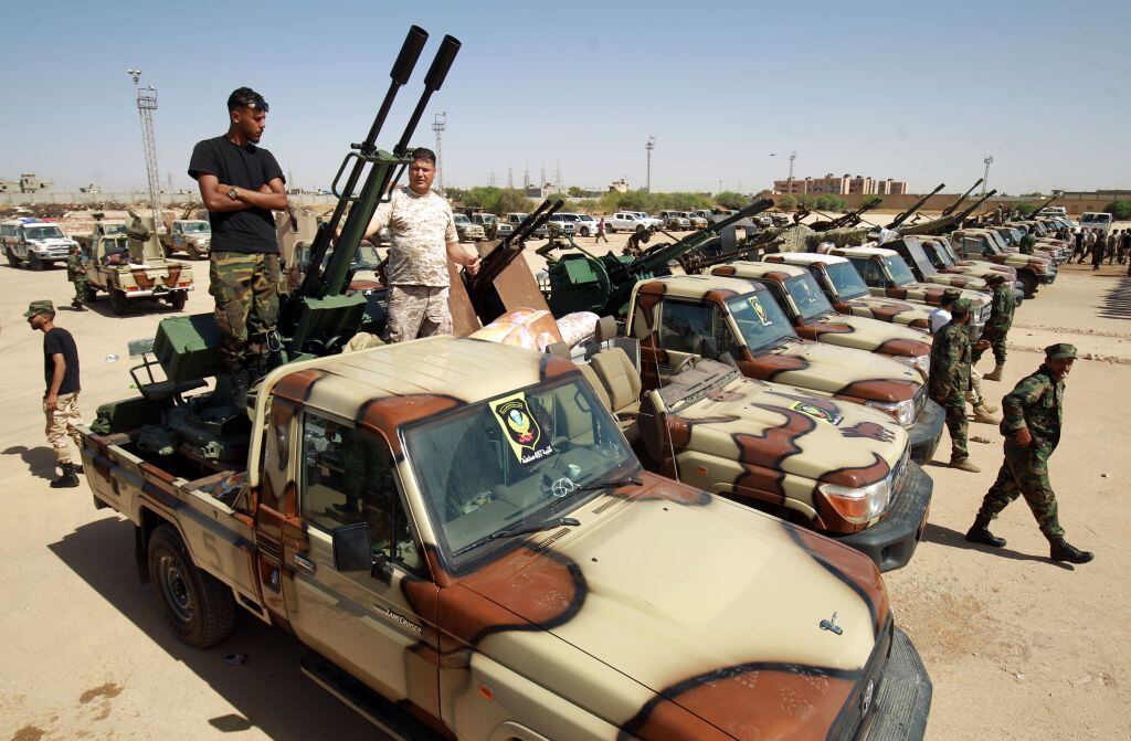 Miembros del Ejército del este de Libia en Bengasi